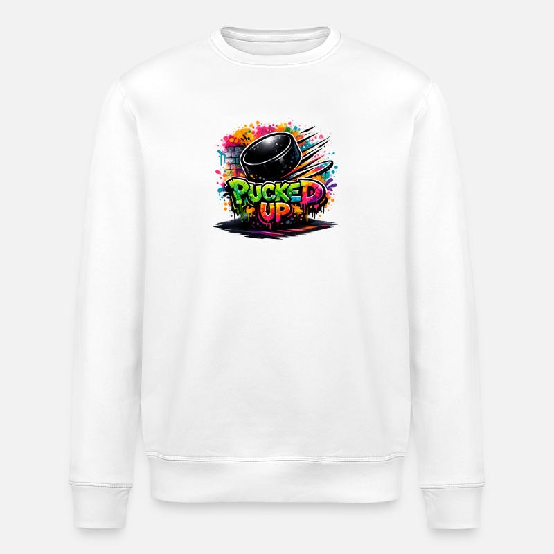 Puck de graffiti complètement déformé - Sweat bio ROLLER Stanley/Stella Unisexe - blanc