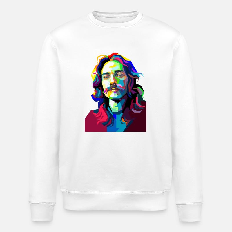 Trommelmusiker-Pop-Art - Stanley/Stella Unisex Bio-Sweatshirt ROLLER - Weiß
