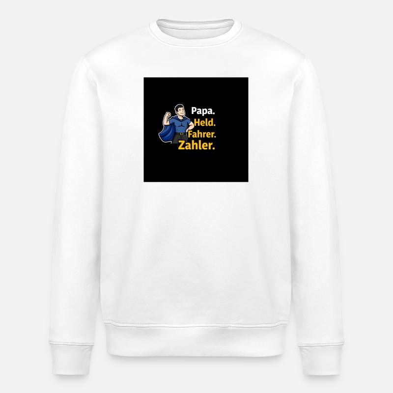 Papa Held Fahrer Zähler Cartoon - Stanley/Stella Unisex Bio-Sweatshirt ROLLER - Weiß