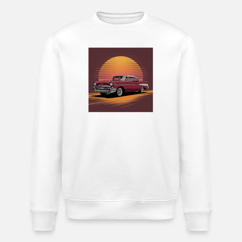 Sunset Drive Classic Car - Stanley/Stella Unisex Bio-Sweatshirt ROLLER - Weiß