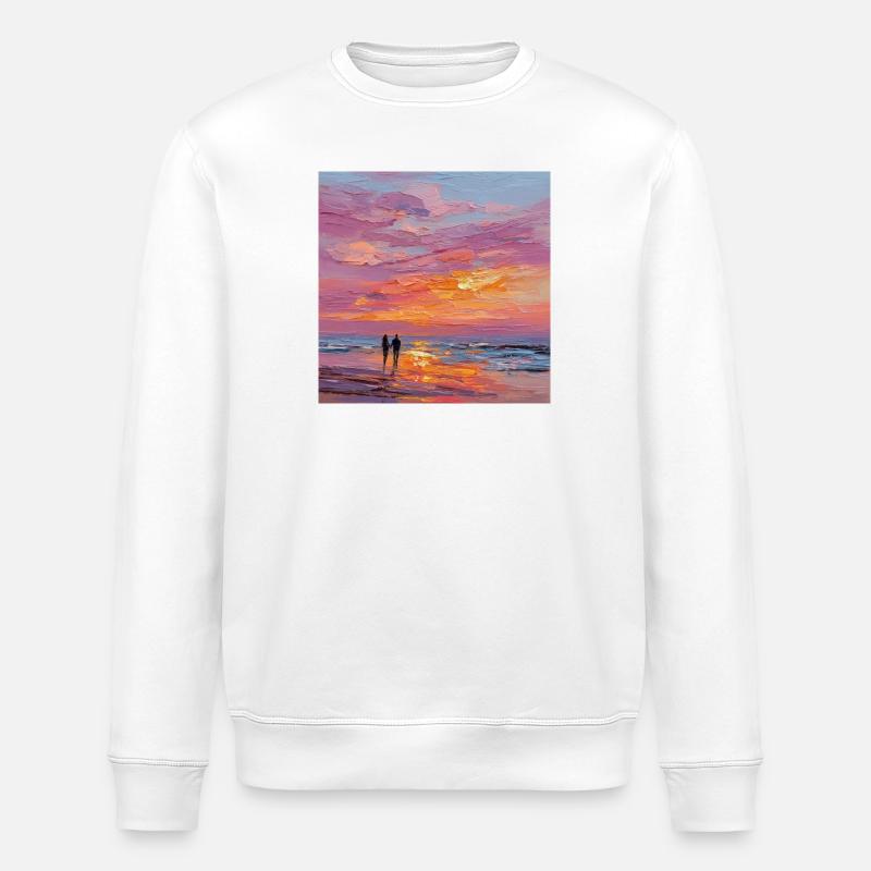 Coucher de soleil - Sweat bio ROLLER Stanley/Stella Unisexe - blanc