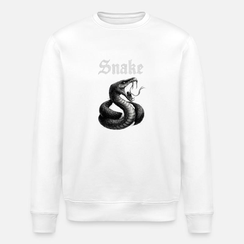 Gothischer Schlangenprint Fans Geschenkidee  - Stanley/Stella Unisex Bio-Sweatshirt ROLLER - Weiß