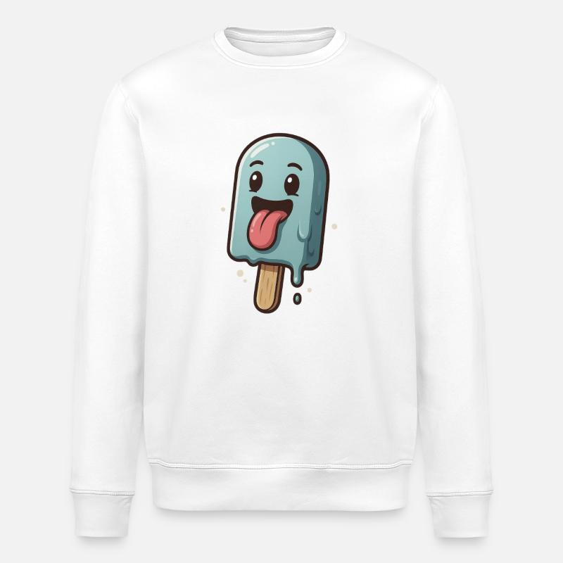 Laughing popsicles - Stanley/Stella ROLLER Unisex Organic Sweatshirt - white