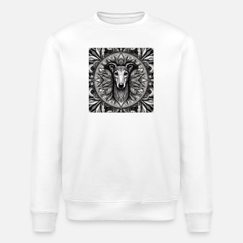 Mandala du lévrier - Sweat bio ROLLER Stanley/Stella Unisexe - blanc