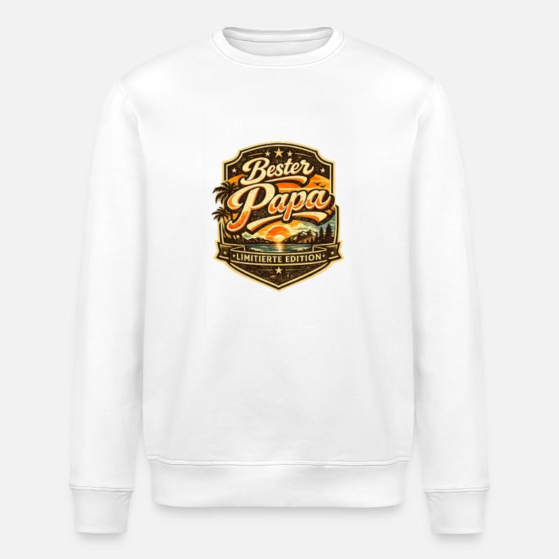 Bester Papa Limitierte Edition - Stanley/Stella Unisex Bio-Sweatshirt ROLLER - Weiß