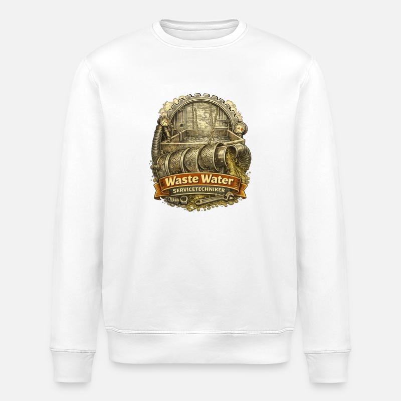 Waste Water Service-Techniker Steampunk - Stanley/Stella Unisex Bio-Sweatshirt ROLLER - Weiß
