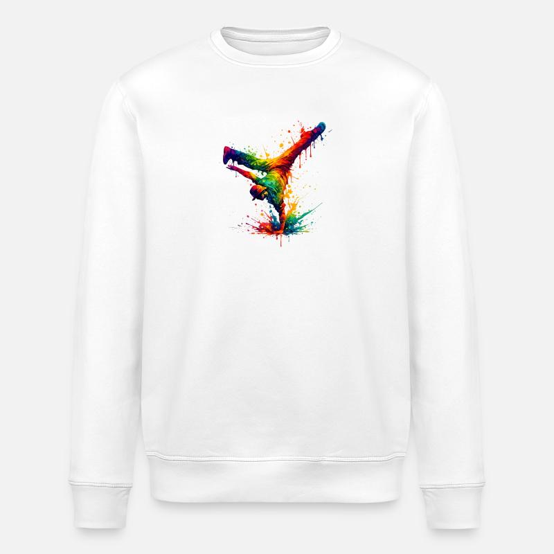 Main Danse Arc-en-Ciel Éclaboussée - Sweat bio ROLLER Stanley/Stella Unisexe - blanc