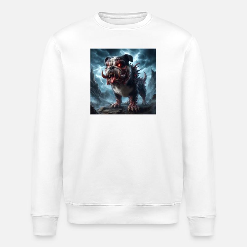 Infernalischer Dämonenhund - Stanley/Stella Unisex Bio-Sweatshirt ROLLER - Weiß