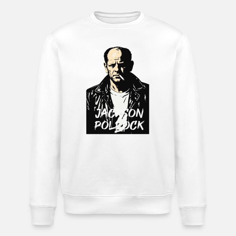 Pollock Rebel Porträt-Tee - Stanley/Stella Unisex Bio-Sweatshirt ROLLER - Weiß