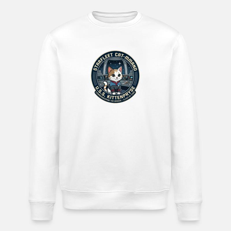 Kitty Capitaine Kittenpryse - Sweat bio ROLLER Stanley/Stella Unisexe - blanc