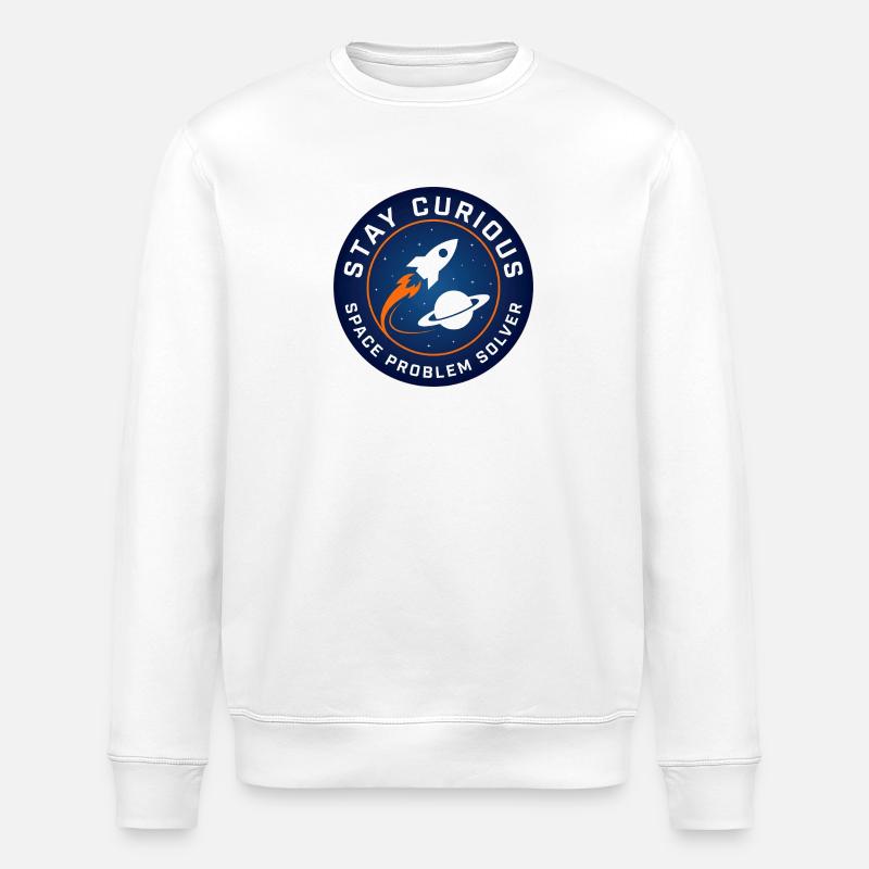 Bleib Neugierig: Raumabenteuer - Stanley/Stella Unisex Bio-Sweatshirt ROLLER - Weiß