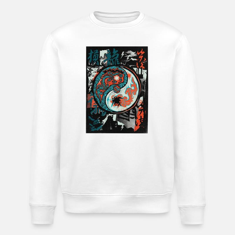 Yin et Yang cool - Sweat bio ROLLER Stanley/Stella Unisexe - blanc
