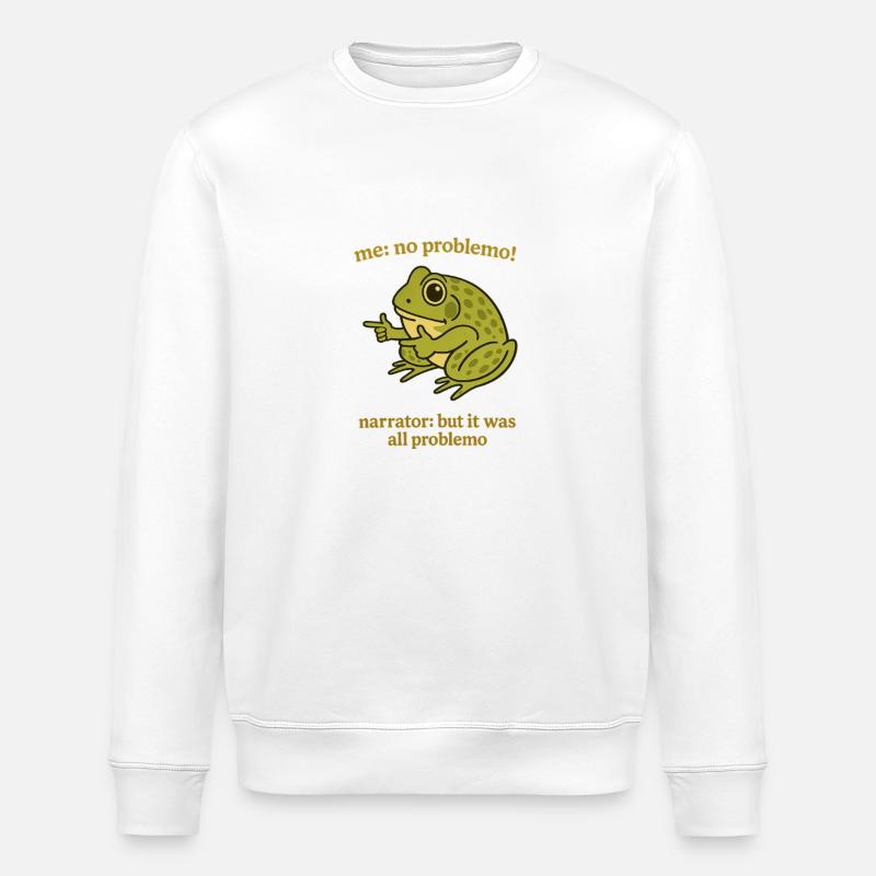 Frosch Sprüche Problemo Remix - Stanley/Stella Unisex Bio-Sweatshirt ROLLER - Weiß