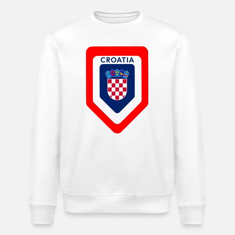 Kroatisches Wappen Emblem - Stanley/Stella Unisex Bio-Sweatshirt ROLLER - Weiß