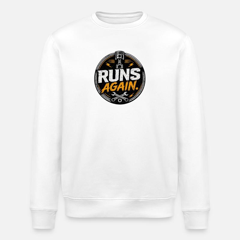 Runs Again Engine Revival-Abzeichen - Stanley/Stella Unisex Bio-Sweatshirt ROLLER - Weiß