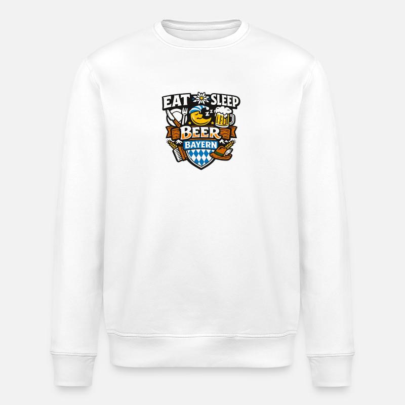 Eat Sleep Beer - Stanley/Stella Unisex Bio-Sweatshirt ROLLER - Weiß