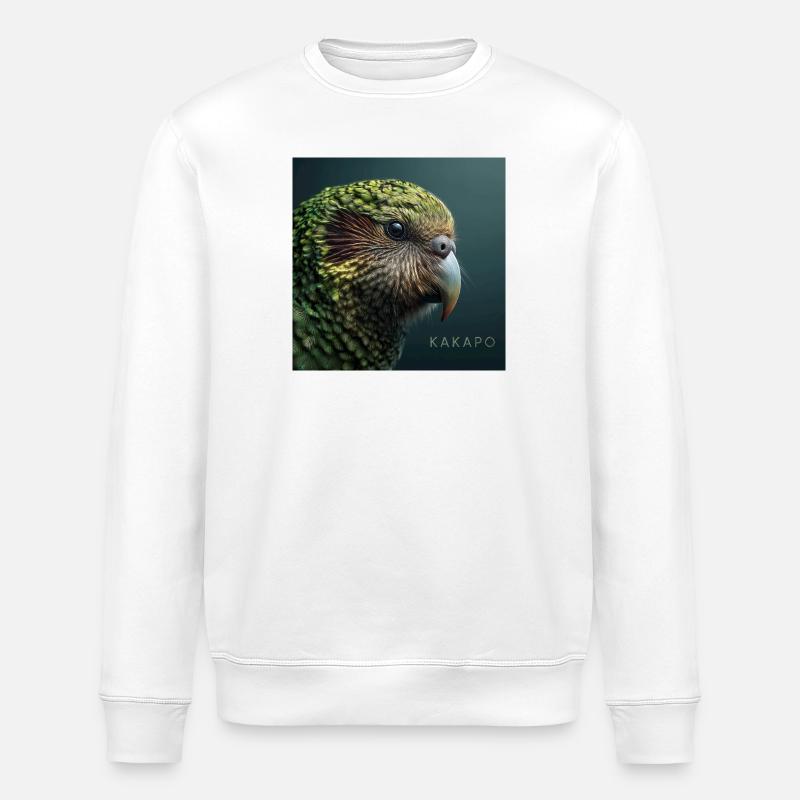 Kakapo – Perroquet vert rare - Sweat bio ROLLER Stanley/Stella Unisexe - blanc
