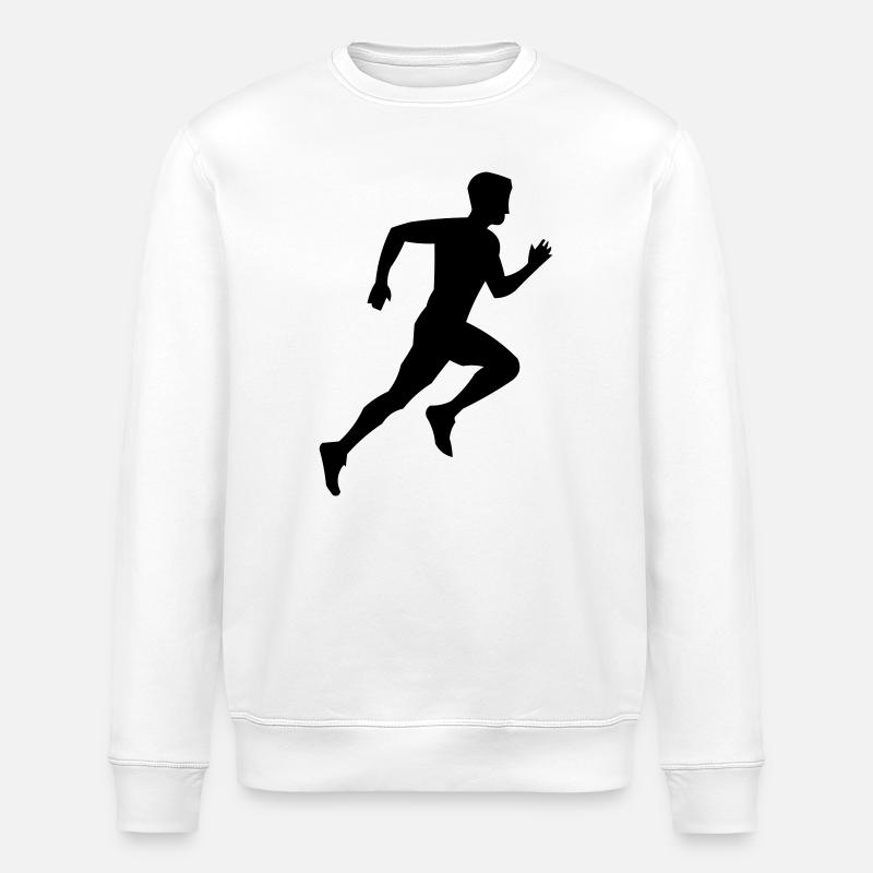 rennen_silhouette - Stanley/Stella Unisex Bio-Sweatshirt ROLLER - Weiß