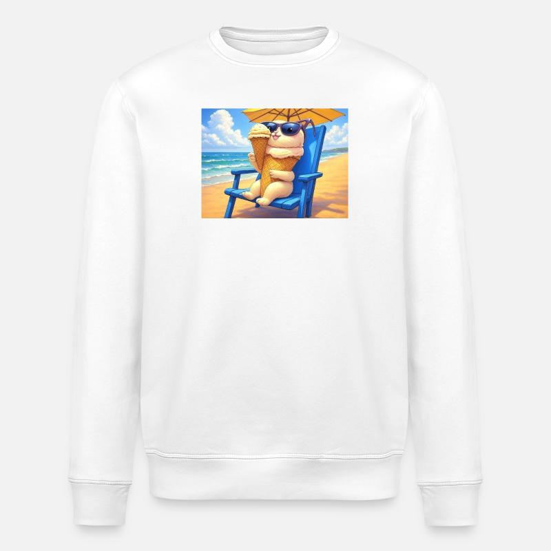 Strand Bunny Eiscreme Sonnenbrille - Stanley/Stella Unisex Bio-Sweatshirt ROLLER - Weiß