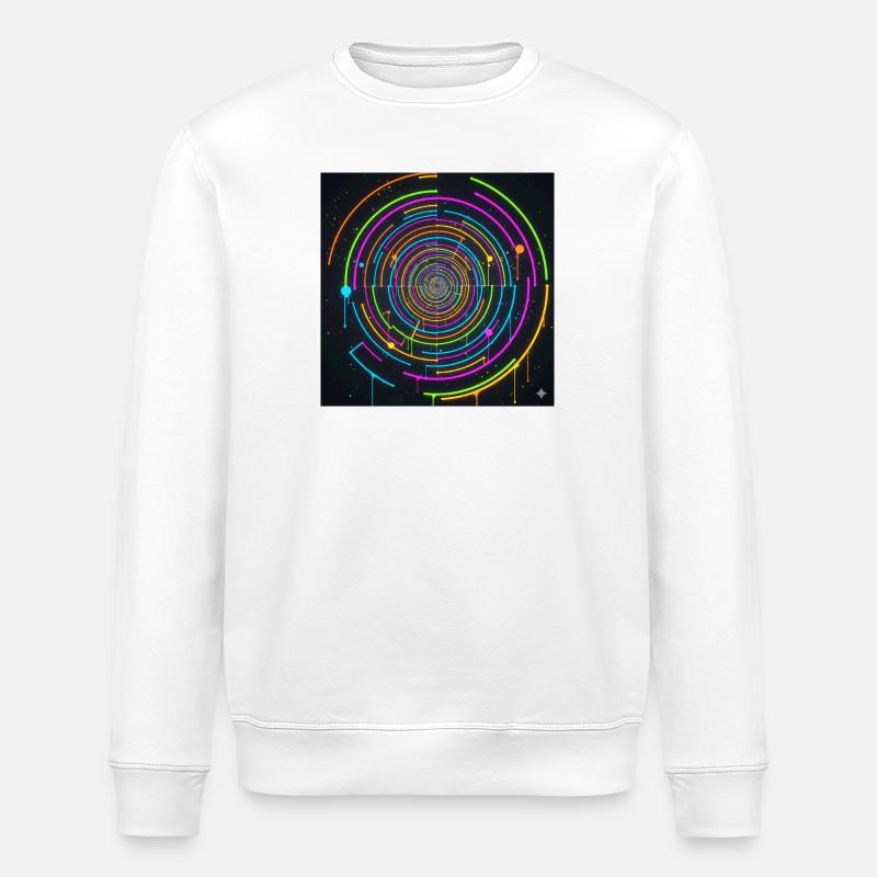 Neon Kreisspirale Farbenspiel - Stanley/Stella Unisex Bio-Sweatshirt ROLLER - Weiß