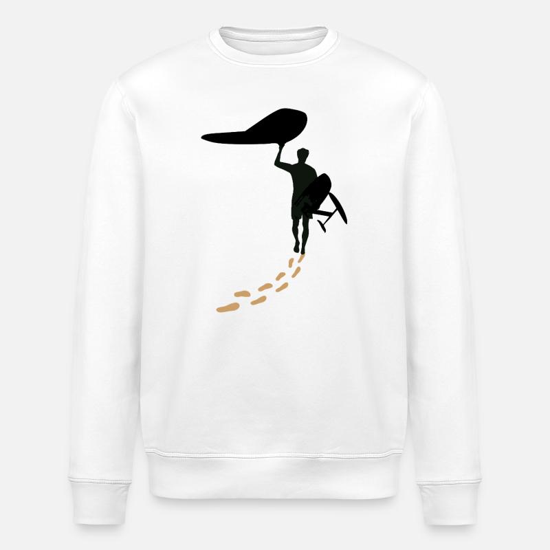 Wingfoiler avec des pas - Sweat bio ROLLER Stanley/Stella Unisexe - blanc
