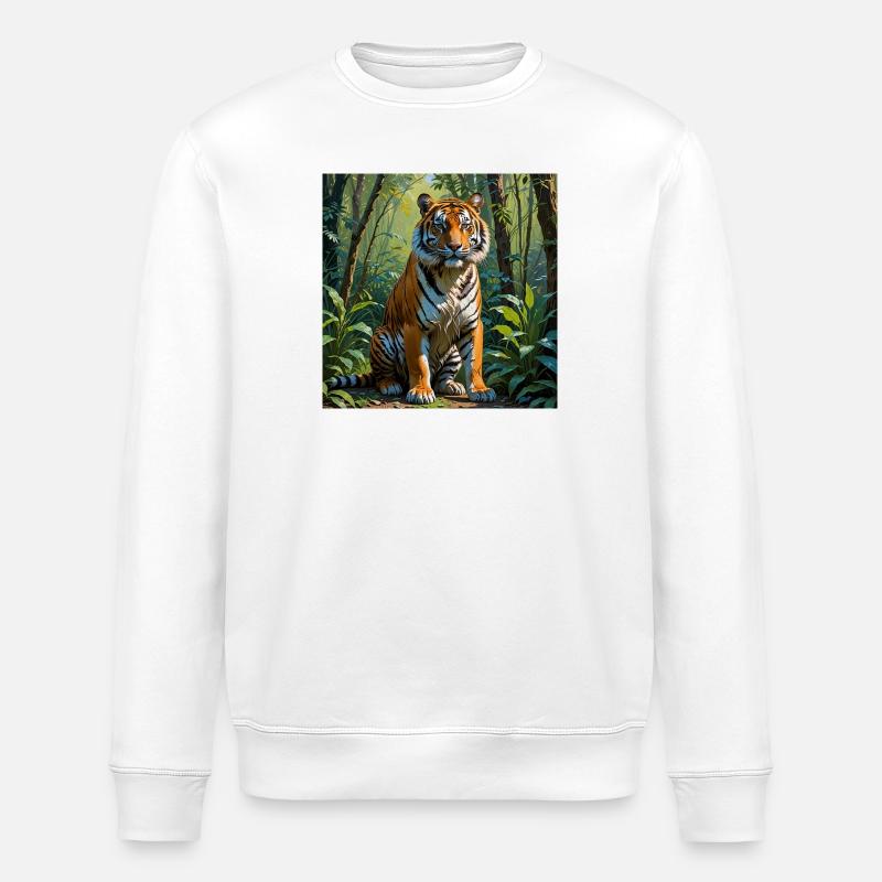 Tigre - Sweat bio ROLLER Stanley/Stella Unisexe - blanc