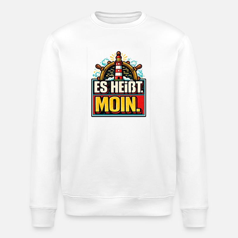 Es Heißt Moin - Maritimer Gruß - Stanley/Stella Unisex Bio-Sweatshirt ROLLER - Weiß