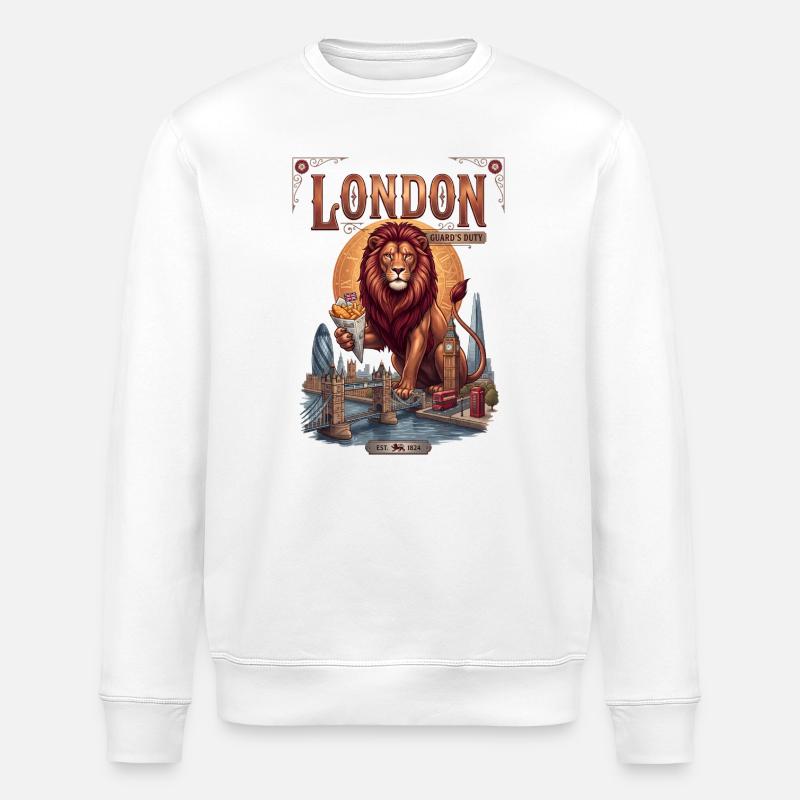 Londoner Löwenwächter - Stanley/Stella Unisex Bio-Sweatshirt ROLLER - Weiß