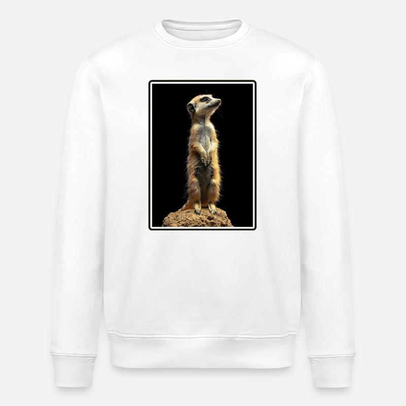 Meerkat Erdmännchen - Stanley/Stella Unisex Bio-Sweatshirt ROLLER - Weiß