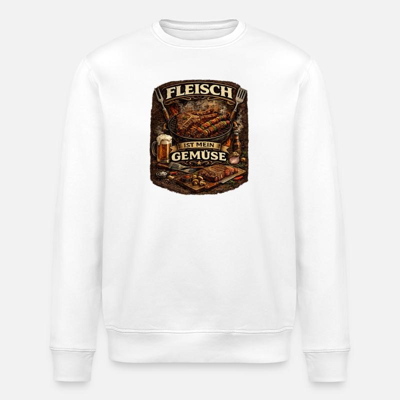 Fleisch Ist Mein Gemüse - Stanley/Stella Unisex Bio-Sweatshirt ROLLER - Weiß