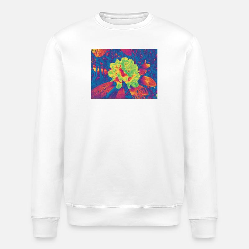 Fleur Néon Fleur Psychédélique - Sweat bio ROLLER Stanley/Stella Unisexe - blanc