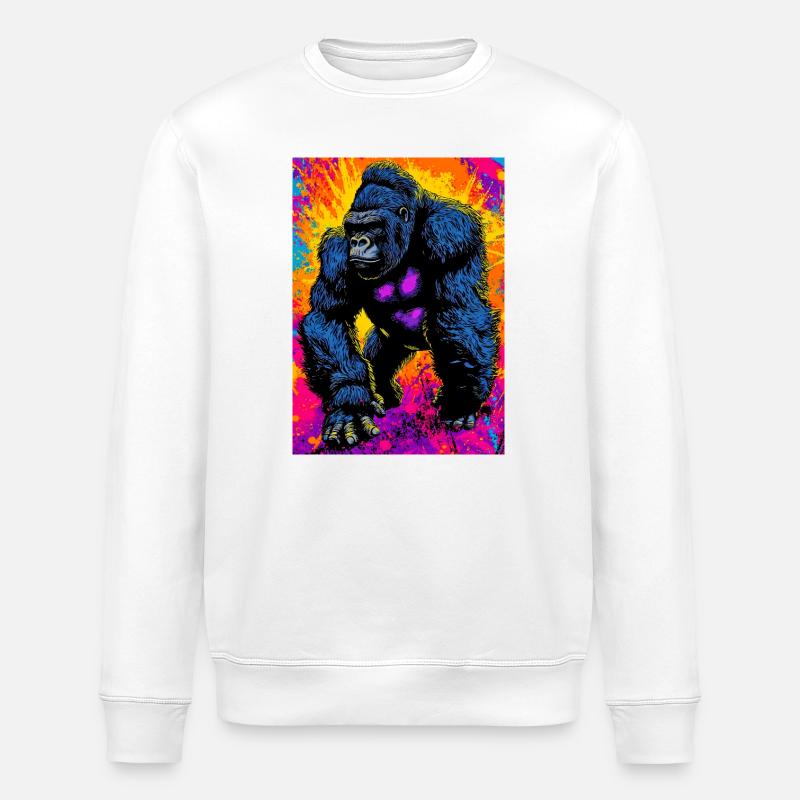 gorilla - Stanley/Stella ROLLER Unisex Organic Sweatshirt - white