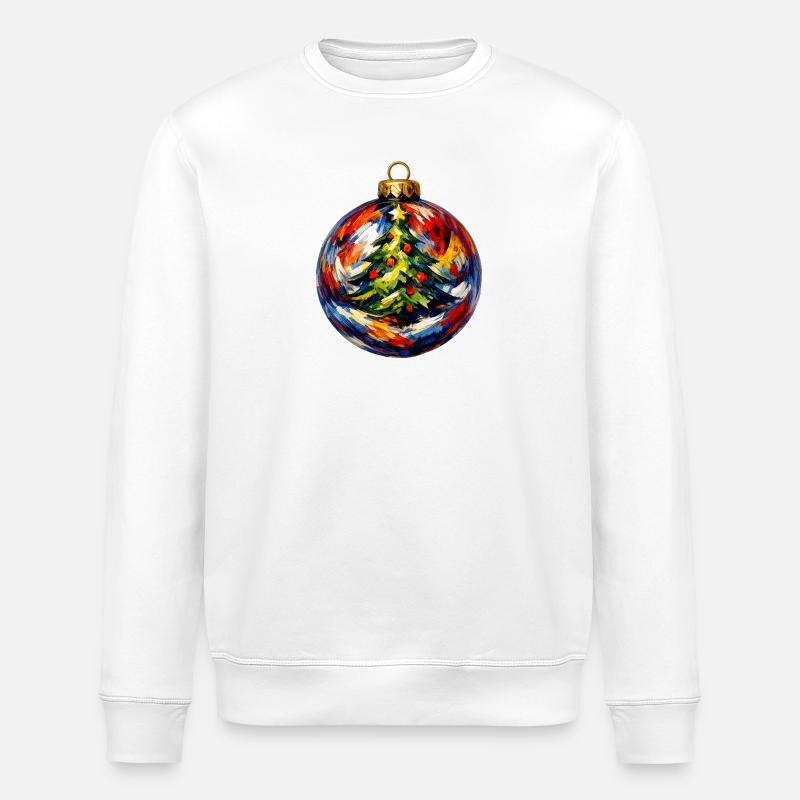 Weihnachtskugel mit Tannenbaummotiv . KI generiert - Stanley/Stella Unisex Bio-Sweatshirt ROLLER - Weiß