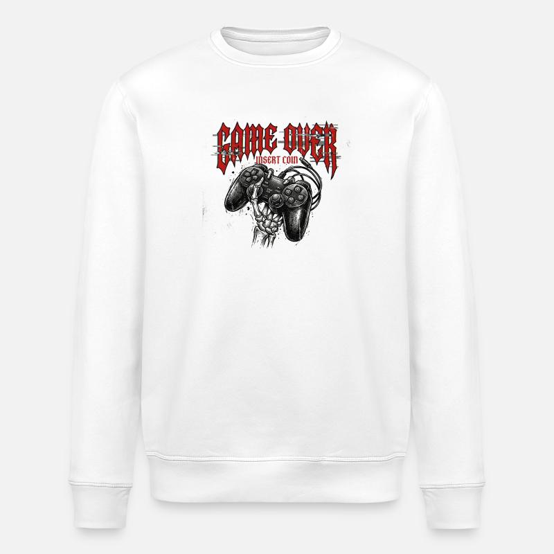 Game Over Retro Controller Grunge - Stanley/Stella Unisex Bio-Sweatshirt ROLLER - Weiß