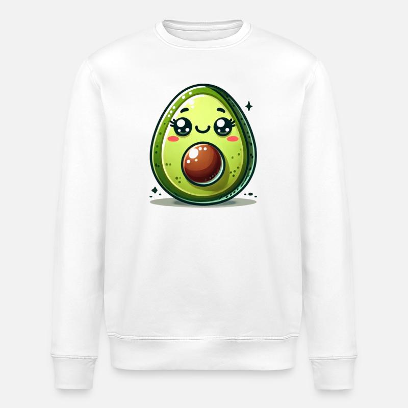 Avocado Comic - Stanley/Stella ROLLER Unisex Organic Sweatshirt - white