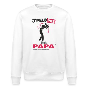 J'peux pas, j'suis papa (couche) - Sweat bio ROLLER Stanley/Stella Unisexe - blanc - Devant - Nik (191cm)
