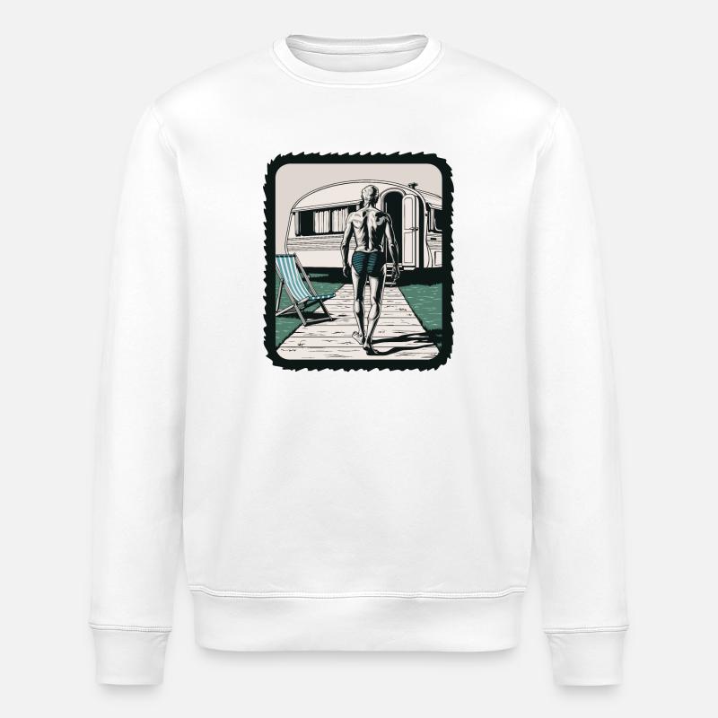 Rentner im Urlaub - Stanley/Stella Unisex Bio-Sweatshirt ROLLER - Weiß