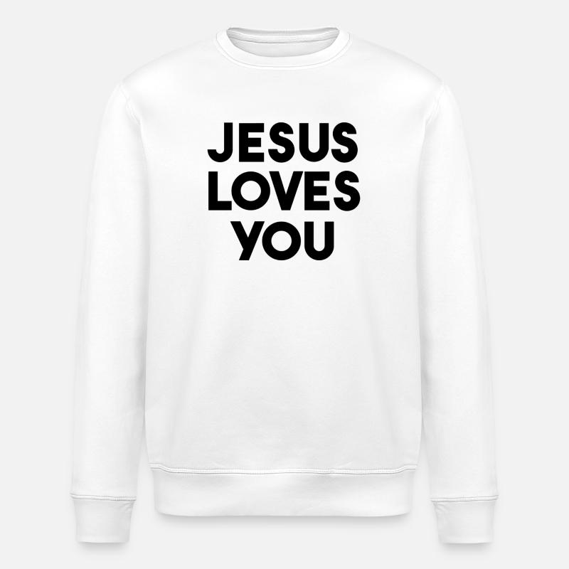 Jésus t’aime - Sweat bio ROLLER Stanley/Stella Unisexe - blanc