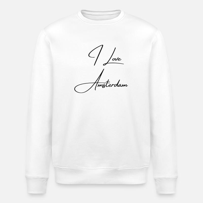 I love Amsterdam - Stanley/Stella Unisex Bio-Sweatshirt ROLLER - Weiß