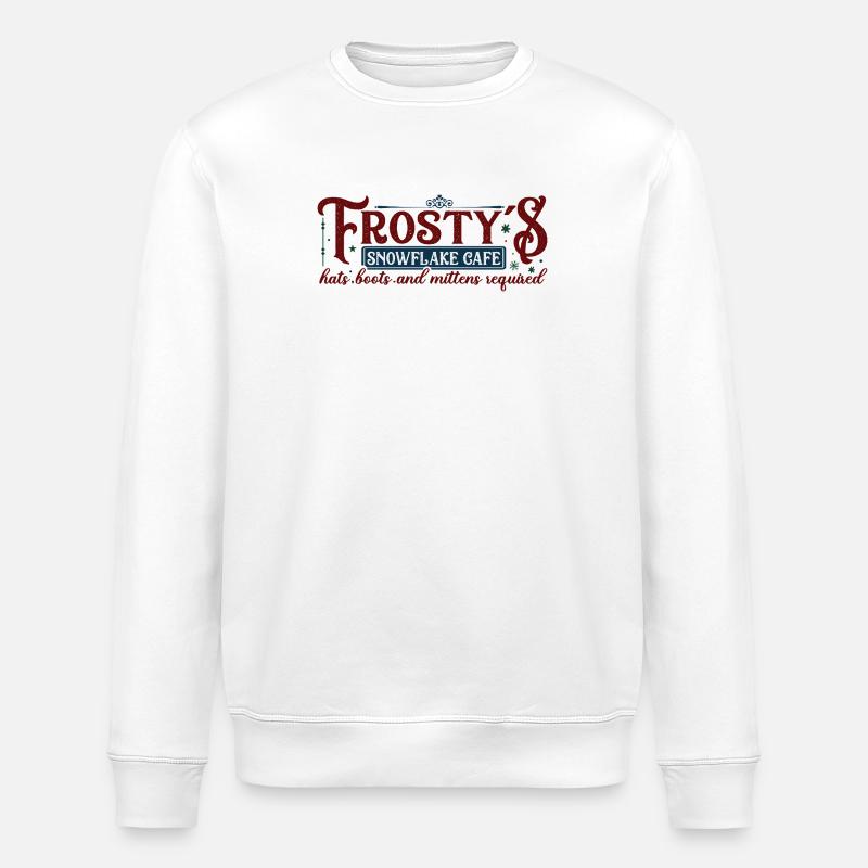 Frosty’s Snowflake Café - Stanley/Stella Unisex Bio-Sweatshirt ROLLER - Weiß