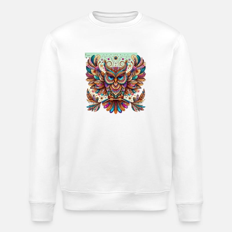 Muster Eule - Stanley/Stella Unisex Bio-Sweatshirt ROLLER - Weiß