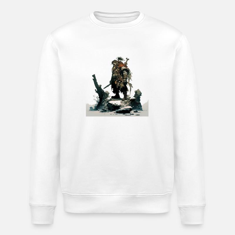 Dwarf Warrior - Stanley/Stella ROLLER Unisex Organic Sweatshirt - white