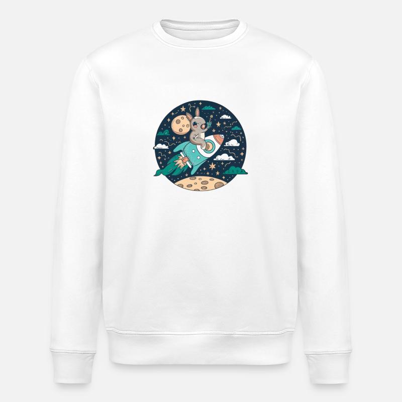 Moonbound Bunny Rocket - Sweat bio ROLLER Stanley/Stella Unisexe - blanc