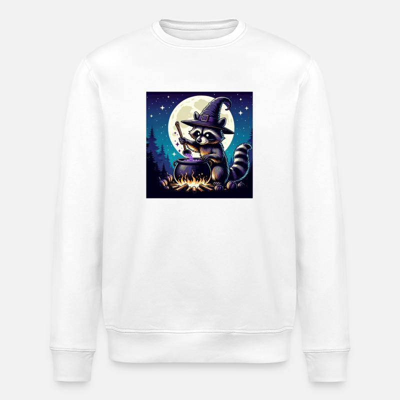 Waschbär Halloween - Stanley/Stella Unisex Bio-Sweatshirt ROLLER - Weiß