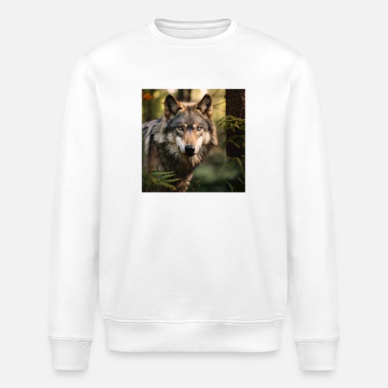 Die Kraft des Wolfes - Stanley/Stella Unisex Bio-Sweatshirt ROLLER - Weiß