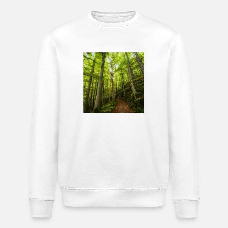 Smaragdgrne Dschungel - Stanley/Stella Unisex Bio-Sweatshirt ROLLER - Weiß