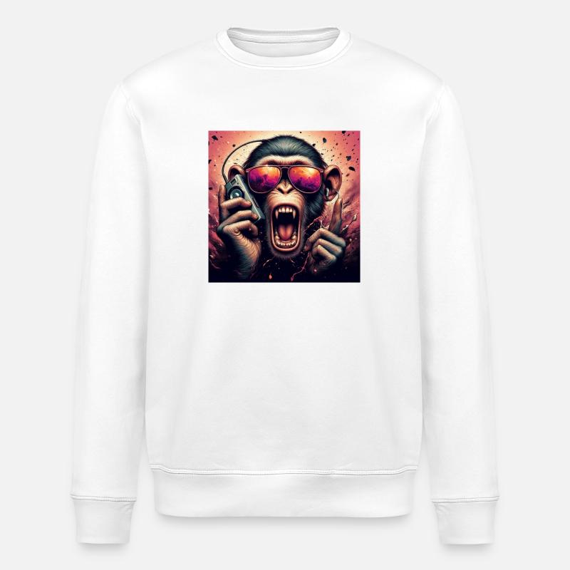 affe - Stanley/Stella Unisex Bio-Sweatshirt ROLLER - Weiß