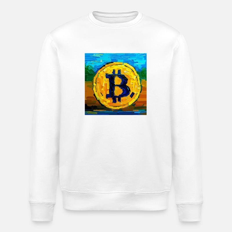 Van Gogh Bitcoin - Stanley/Stella Unisex Bio-Sweatshirt ROLLER - Weiß
