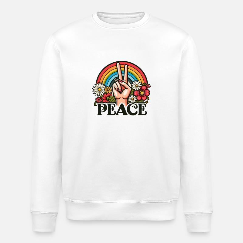 Friedenszeichen - Stanley/Stella Unisex Bio-Sweatshirt ROLLER - Weiß