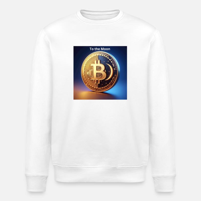 Bitcoin To the Moon - Stanley/Stella Unisex Bio-Sweatshirt ROLLER - Weiß